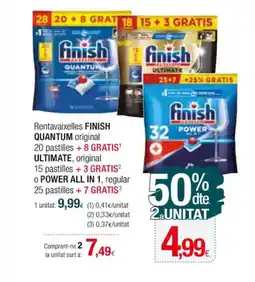 Condis FINISH QUANTUM Rentavaixelles  original 20 pastilles oferta