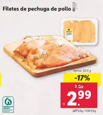 Lidl Filetes de pechuga de pollo oferta