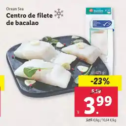 Lidl OCEAN SEA Centro de filete de bacalao oferta