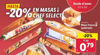 Lidl CHEF SELECT Masa fresca quebrada oferta