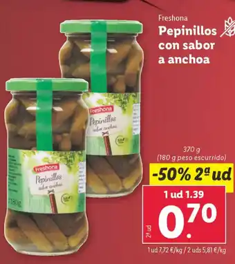 Lidl FRESHONA Pepinillos con sabor a anchoa oferta