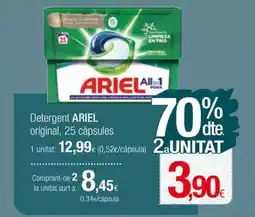 Condis ARIEL Detergent original, 25 càpsules oferta