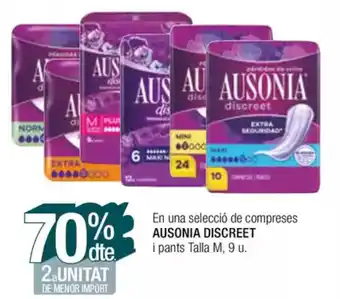 Condis AUSONIA DISCREET En una selecció de compreses oferta