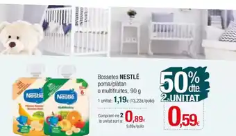 Condis NESTLÉ Bossetes poma/plàtan o multifruites oferta