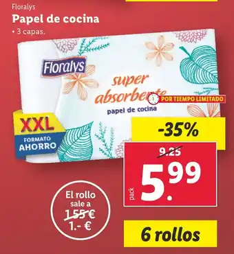 Lidl FLORYS Papel de cocina oferta