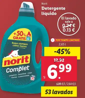 Lidl NORIT Detergente líquido oferta