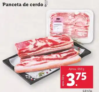 Lidl Panceta de cerdo oferta