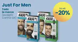 Clarel JUST FOR MEN Toda la marca (excepto Control GX) oferta