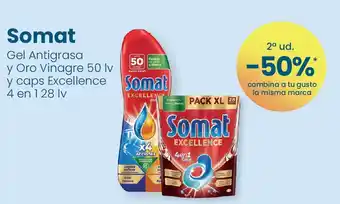 Clarel SOMAT Gel Antigrasa y Oro Vinagre 50 lv y caps Excellence 4 en 128 lv oferta