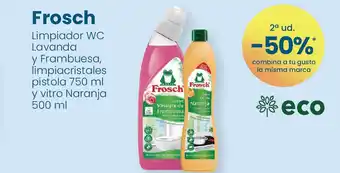 Clarel FROSCH Limpiador WC Lavanda y Frambuesa, limpiacristales pistola 750 ml y vitro Naranja oferta