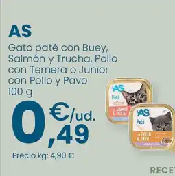 Clarel AS Gato paté con Buey, Salmón y Trucha, Pollo con Ternera o Junior con Pollo y Pavo oferta