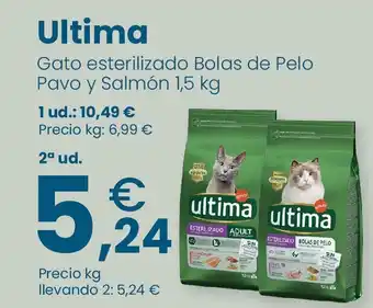 Clarel ULTIMA Gato esterilizado Bolas de Pelo Pavo y Salmón oferta