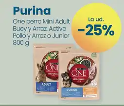 Clarel PURINA One perro Mini Adult Buey y Arroz, Active Pollo y Arroz o Junior oferta