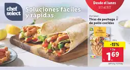 Lidl CHEF SELECT Tiras de pechuga de pollo cocidas oferta