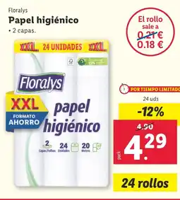 Lidl FLORALYS Papel higiénico oferta