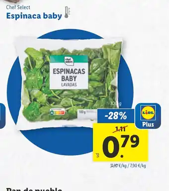 Lidl CHEF SELECT Espinaca baby oferta