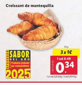 Lidl Croissant de mantequilla oferta