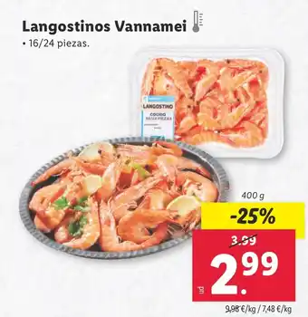 Lidl Langostinos Vannamei oferta