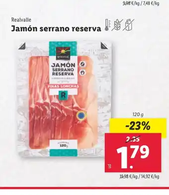 Lidl REALVALLE Jamón serrano reserva oferta