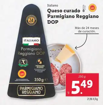 Lidl ITALIAMO Queso curado Parmigiano Reggiano DOP oferta