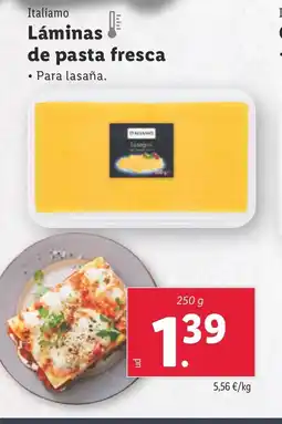 Lidl ITALIAMO Láminas de pasta fresca oferta