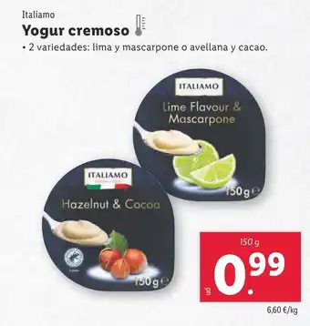 Lidl ITALIAMO Yogur cremoso oferta