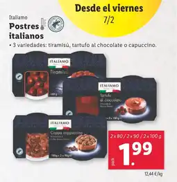 Lidl ITALIAMO Postres italianos oferta