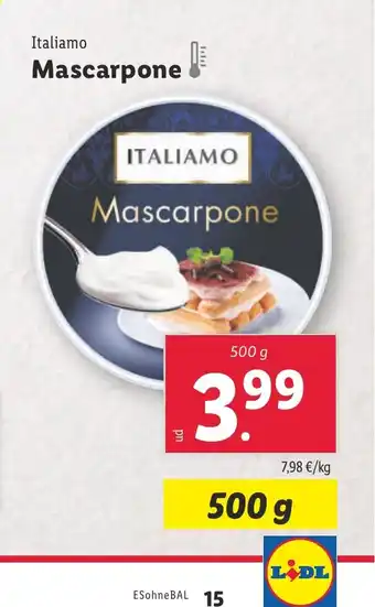 Lidl ITALIAMO Mascarpone oferta