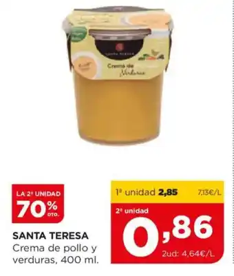 Alimerka SANTA TERESA Crema de pollo y verduras oferta