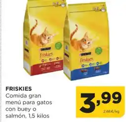 Alimerka FRISKIES Comida gran menú para gatos con buey o salmon oferta