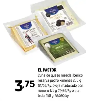 Coviran EL PASTOR Cuña de queso mezcla ibérico reserva pedro ximénez oferta