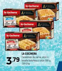 Coviran LA COCINERA Canelones de carne, atún o lasaña boloñesa o atún oferta