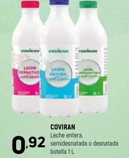 Coviran COVIRAN Leche entera semidesnatada o desnatada botella oferta