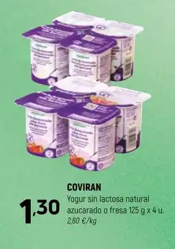 Coviran COVIRAN Yogur sin lactosa natural azucarado o fresa oferta