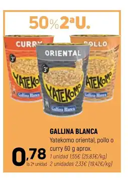 Coviran GALLINA BLANCA Yatekomo oriental, pollo o curry oferta