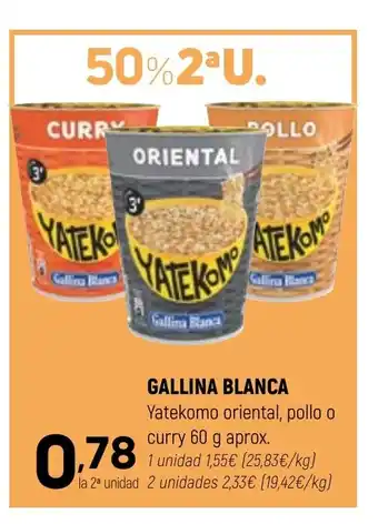 Coviran GALLINA BLANCA Yatekomo oriental, pollo o curry oferta