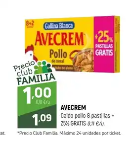 Coviran AVECREM Caldo pollo 8 pastillas + oferta