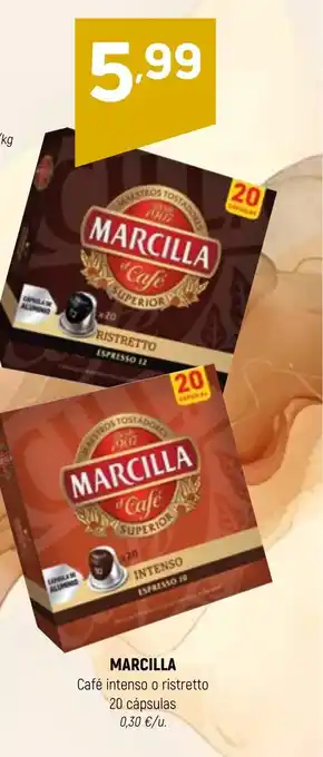 Coviran MARCILLA Café intenso o ristretto 20 cápsulas oferta