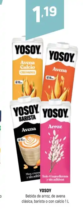 Coviran YOSOY Bebida de arroz, de avena clásica, barista o con calcio oferta