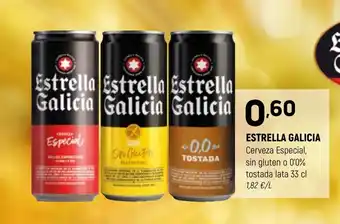 Coviran ESTRELLA GALICIA Cerveza Especial, sin gluten o 0'0% tostada lata oferta