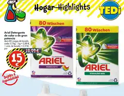 TEDi ARIEL Detergente de color o de gran potencia oferta