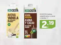 HiperDino ECOCESTA bebida vegetal avena y cacao o vainilla oferta