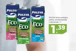 HiperDino PULEVA leche ecológica entera, semidesnatada o desnatada oferta