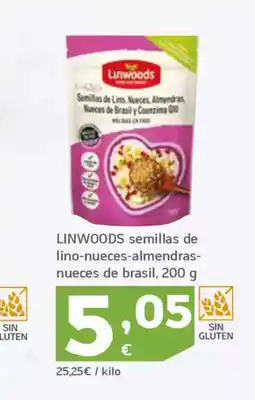 HiperDino LINWOODS semillas de lino-nueces-almendras- nueces de brasil oferta