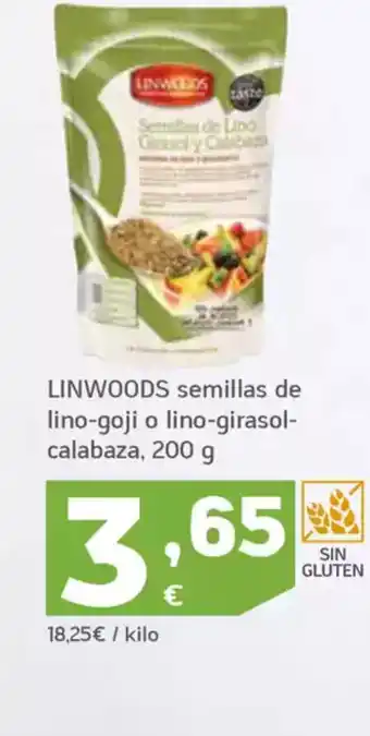 HiperDino LINWOODS semillas de lino-goji o lino-girasol- calabaza oferta