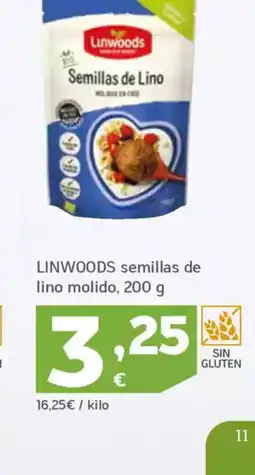 HiperDino LINWOODS semillas de lino molido oferta