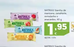 HiperDino NATRULY barrita de manzana, zanahoria, remolacha o anacardos oferta