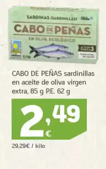 HiperDino CABO DE PEÑAS sardinillas en aceite de oliva virgen extra oferta