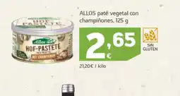 HiperDino ALLOS paté vegetal con champiñones oferta