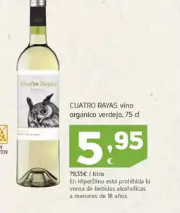 HiperDino CUATRO RAYAS vino orgánico verdejo oferta